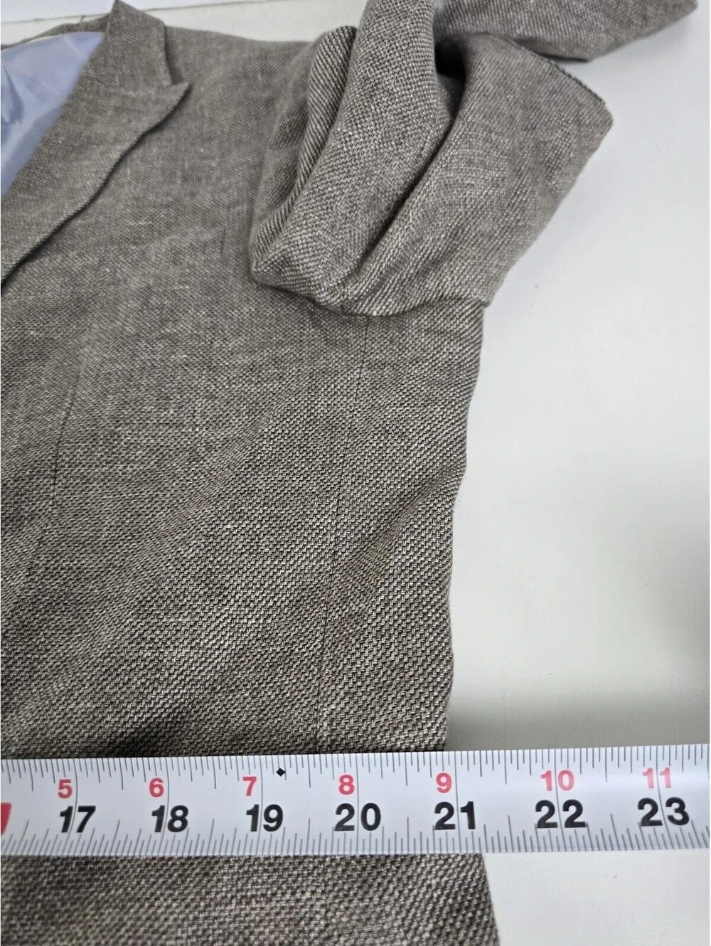 Joseph Abboud Men 44XL Sport Coat Heritage Brown Linen Wool Slim Fit Elbow Patch